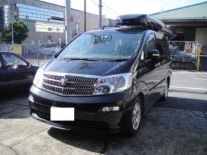 アルファード　フリップダウンモニター設置作業